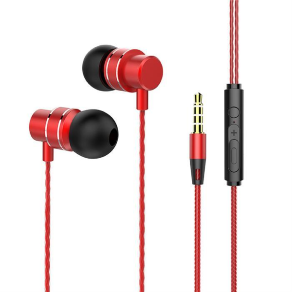 HF118 in-Ear Stereo Headphones with Wired and Microphone - Red