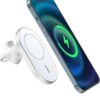 Magnetic wireless car charger 15w - silver, USB