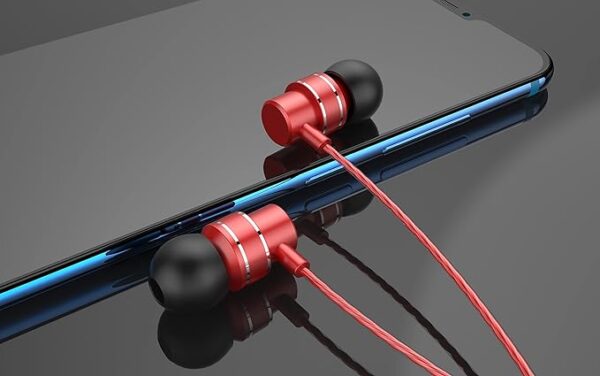 HF118 in-Ear Stereo Headphones with Wired and Microphone - Red