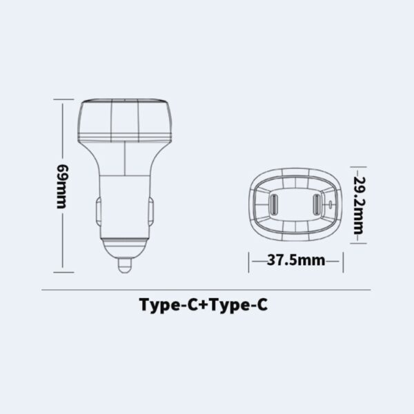 ACC-580 Dual Ports PD 60W Fast Charging Car Charger(Black)