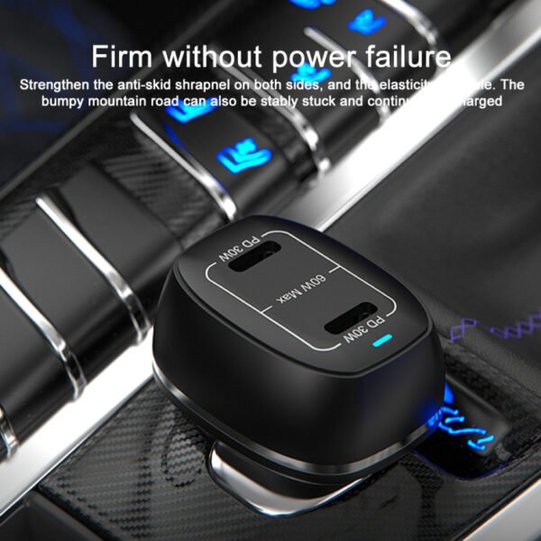 ACC-580 Dual Ports PD 60W Fast Charging Car Charger(Black)