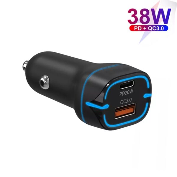 38W PD20W + QC3.0 USB Car Charger