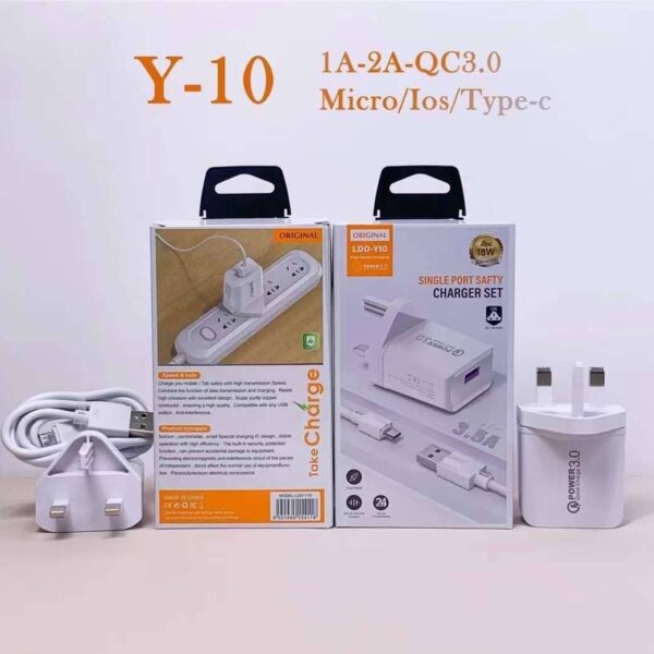 18W Fast Wall Charger 3.5A Micro Cable (LDO Y-10)