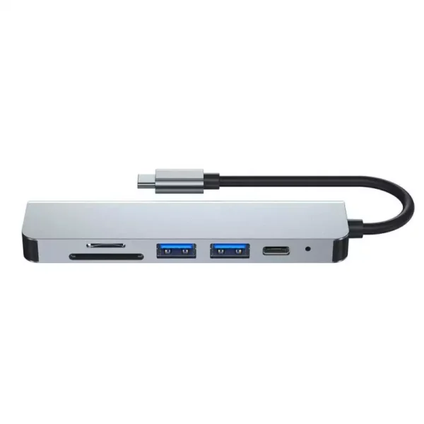 USB Adapter Hub V4-HUB 6in1 USB-C Grey