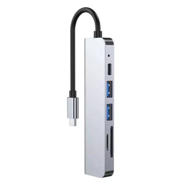 USB Adapter Hub V4-HUB 6in1 USB-C Grey