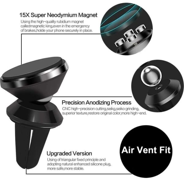 Car Phone Mount Magnetic Air Vent Mount 360° Rotation