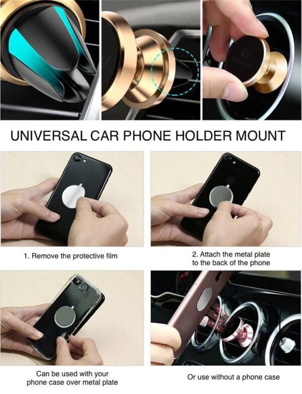 Car Phone Mount Magnetic Air Vent Mount 360° Rotation