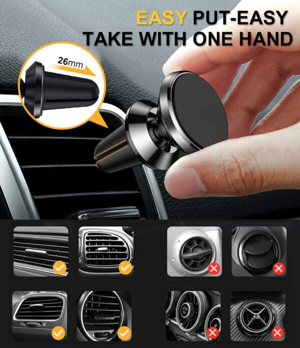 Car Phone Mount Magnetic Air Vent Mount 360° Rotation