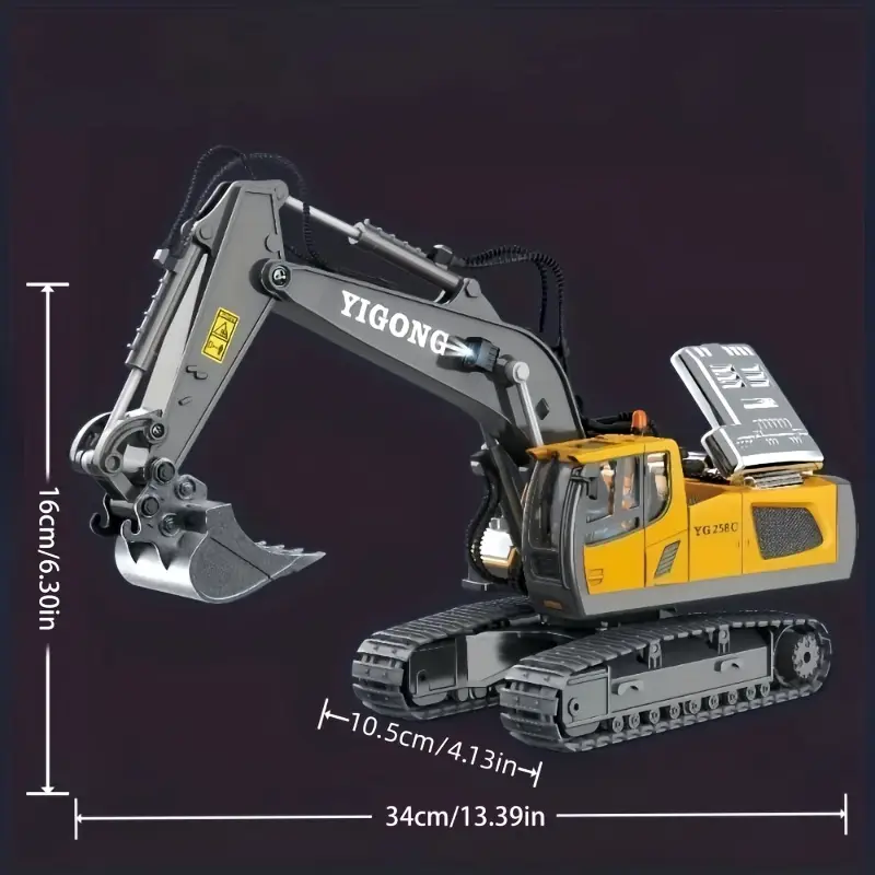 Gift Toy Car Featuring a 2.4G Remote Control Excavator with Digging Capabilities.