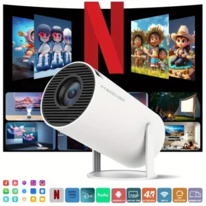 Magcubic Mini Projector with Android 11.0, 260ANSI Brightness, Native 720P HD, Auto Keystone & Focus, 180° Rotatable, Built-in Speakers, App Store, Remote Control, Portable Home Theater for Walls, Ceilings & Floors, Mini Projector for Phone