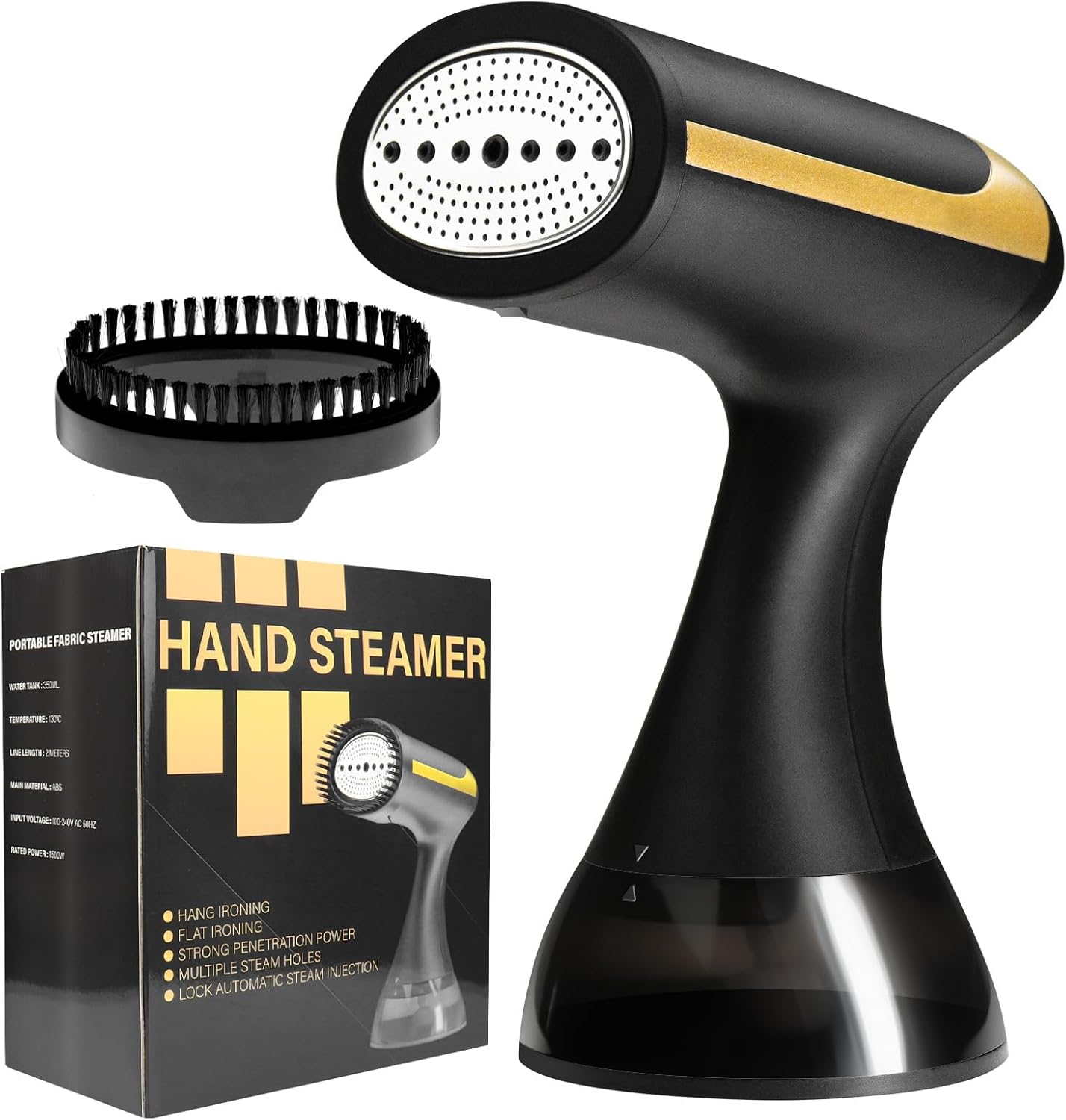 Handheld Garment Steamer Home Portable Folding Steam Iron Travel Mini Steam Ironer(Black)