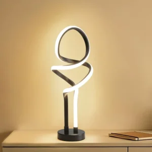 Gentle Glow| Sofucor 1pc Modern LED Table Lamp, Creative Spiral Design with 3-Color Dimmable Lighting, Matte Metal Finish - Ideal for Bedroom, Living Room, Office, Bookshelf, Nightstand