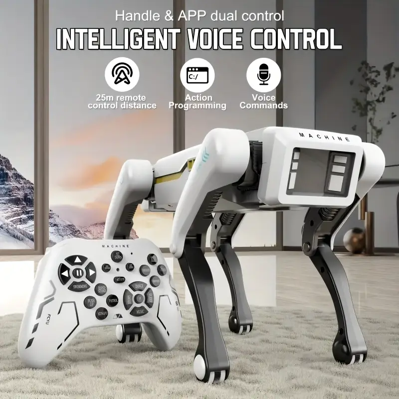 Intelligent Voice-Controlled Robot Dog with USB Charging Battery, AI Programming & Remote Control, Dancing Capability - Ideal Holiday Gift for Kids, Remote Control Toy | Interactive Toy | Dancing Robot