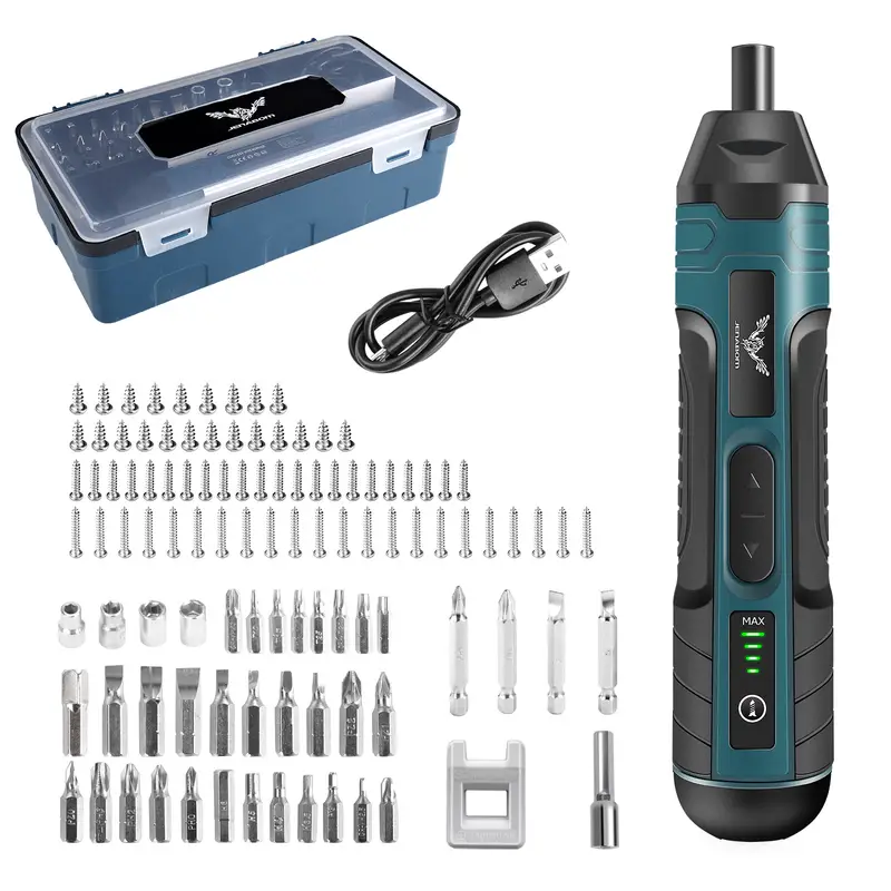 JENABOM Electric Screwdriver 3.6V Small 21pcs/105pcs Multi-function Torque Adjustable Straight Handle Disassembly Screwdriver, Screwdriver with Lithium Battery, Mini Portable Tools, Suitable for Home Equipment Maintenance and Repair