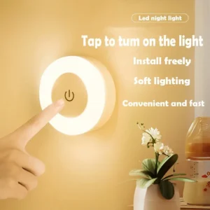 3-Mode USB Rechargeable LED Touch Sensor Night Light - Magnetic Base, Portable, Dimmable, Energy Saving, Stick-on Wall Light for Room Decor, Closet, Cabinet, Wardrobe, Bedroom, Kitchen Steps