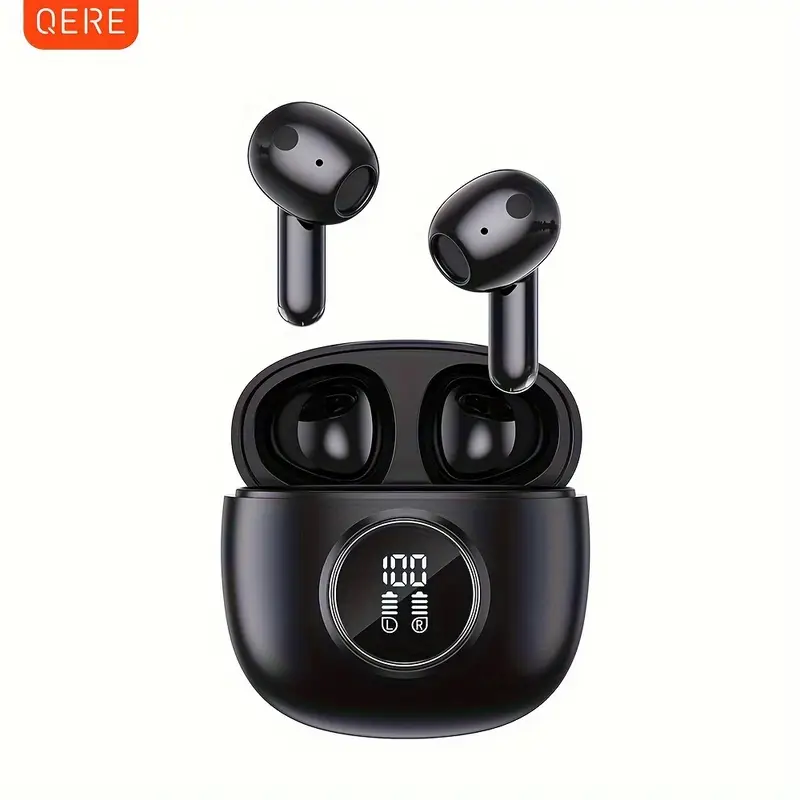 Wireless Headphones QERE E40 TWS HD Microphone HIFI Earphones 13mm Driver Touch control With displ