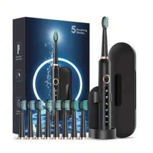 Sonic Electric Toothbrush for Adults, USB Rechargeable Sonic Toothbrush with 8 Brush Heads, Smart Timer, 5 Modes, 3-Hour Fast Charge Last 120 Days