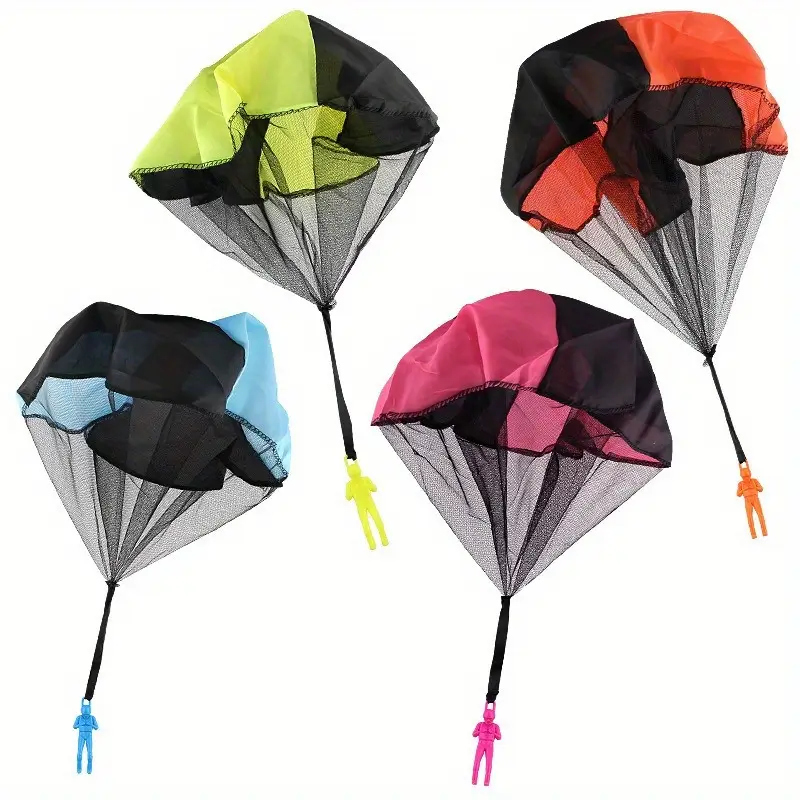 Colorful Hand-Thrown Parachute Toy for Outdoor Fun - Durable & Safe, Sparks Creativity with Diverse Adventure Figures, Mixed Colors, Safe Toys|Vibrant Parachutes|Colorful Toy, Outdoor Toys