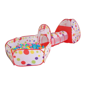 Large Playhouse Tent Set with Crawling Tunnel and Ball Pool - Red & White Polka Dot, Foldable & Portable, Perfect for Boys & Girls, Ideal Birthday or Holiday Gift, Playhouse Gift|Playful Atmosphere|Durable Play Structure, Play Tents for Kids