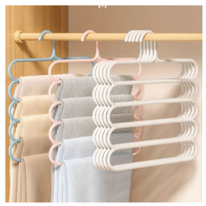 Multi-Layer Plastic Pants Hanger, Space-Saving Leggings Storage Rack, Easy Install Wall-Mounted Clothes Hook for Wardrobe, Closet, Bedroom, Suitable for Jeans, Scarves - Casual Style