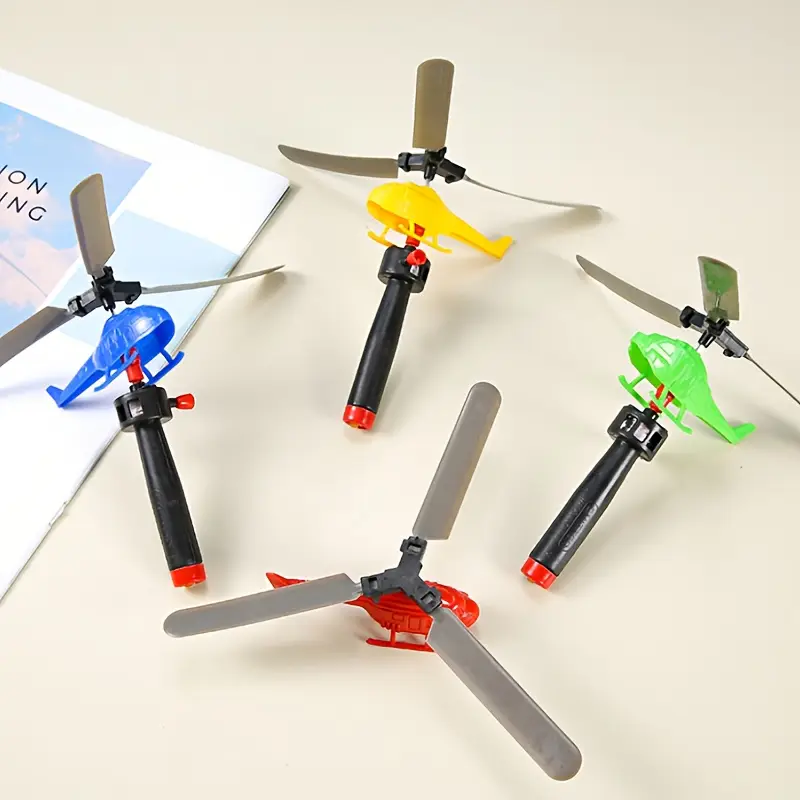 5pcs Vibrant Helicopter Kites with Strings - Colorful Plastic Helicopters for Outdoor Family Fun, Ideal Birthday & Party Gift, Perfect for Indoor & Outdoor Play, Party Helicopters | Vibrant Helicopter Kites | Durable Plastic Kites, Outdoor Toys